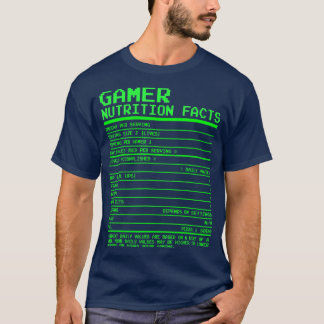 Nutrition Facts t Gifts for n Boys Video Games T-Shirt