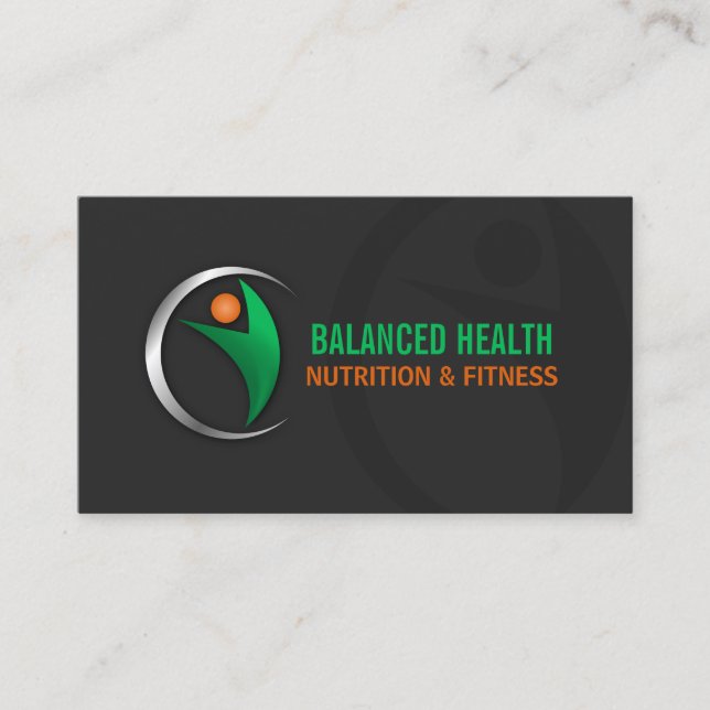Nutrition Wellness and Fitness Coach Business Card (Front)