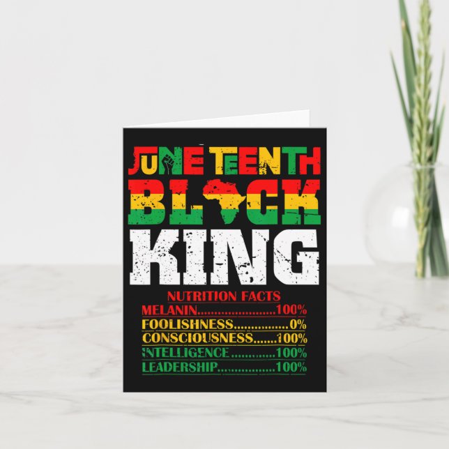 Nutritional Facts Juneteenth 1865 Black King Black Card (Front)