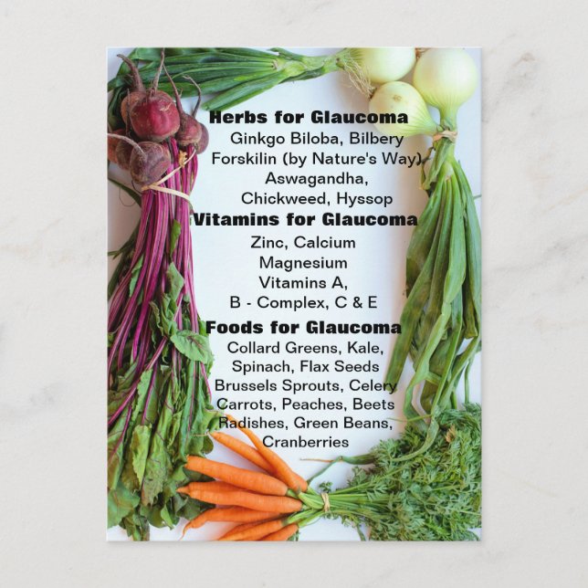 Nutritional Support Glaucoma  Postcard (Front)