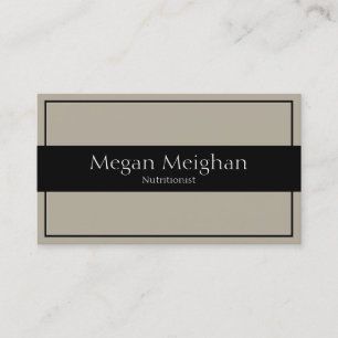 Nutritionist Business Card - Classy Beige & Black