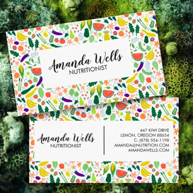 Nutritionist Chef Coach Unique Vegetables Art Business Card (Creator Uploaded)