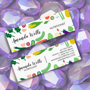 Nutritionist Chef Coach Unique Vegetables Art Mini Business Card