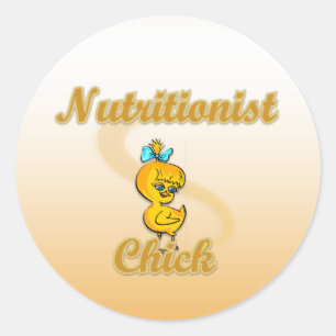 Nutritionist Chick Classic Round Sticker
