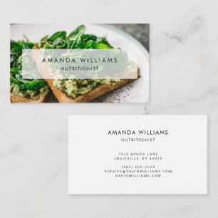 Nutritionist Dietitian Custom Photo Business Card