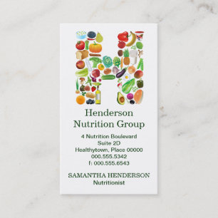 Nutritionist Monogram H Appointment Card