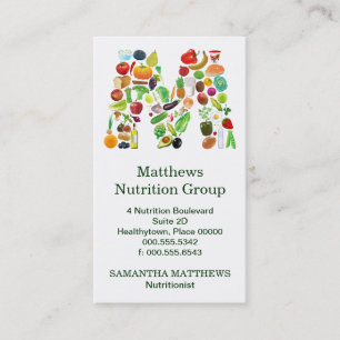 Nutritionist Monogram M Appointment Business Card