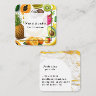 Nutritionist Nutrition Coach Fruits Square Business Card