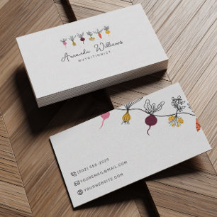Nutritionist Personal Chef Minimalist Cool Veggies Business Card