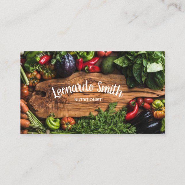 Nutritionist Raw Vegetarian Food Life Coach Card (Front)