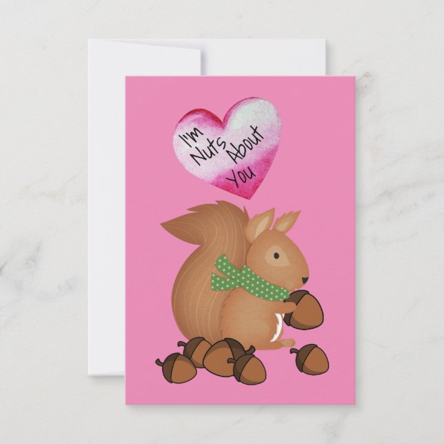 Nuts À propos de vous Valentine Squirrel Carte enf (Devant)