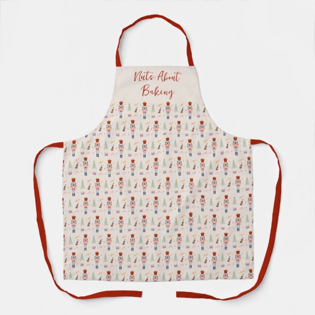 Nuts About Baking Nutcracker Ballet Music Holiday Apron (Front)
