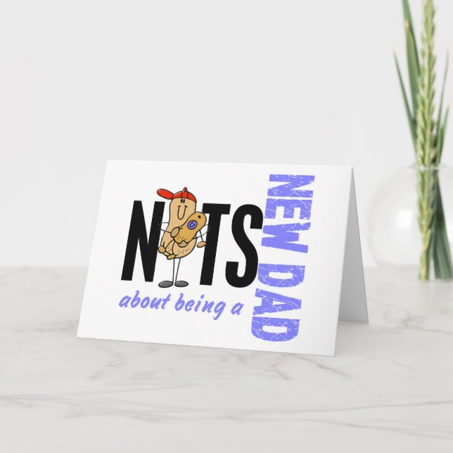 Nuts About Being A New Dad 1 (Blue) Card (Front)