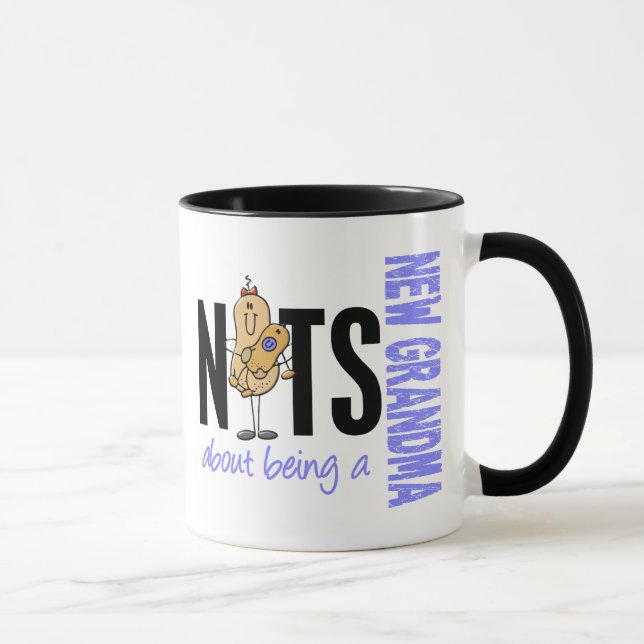Nuts About Being A New Grandma 1 Blue Mug (Right)
