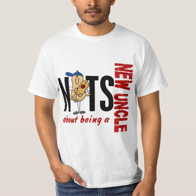 Nuts About Being A New Uncle 1 Red T-Shirt (Front)