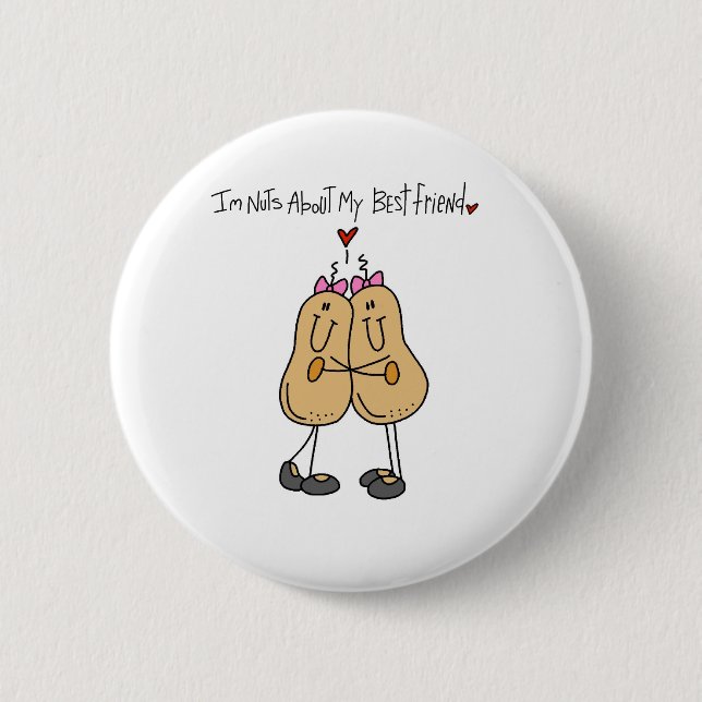 Nuts About Best Friend 2 Inch Round Button (Front)