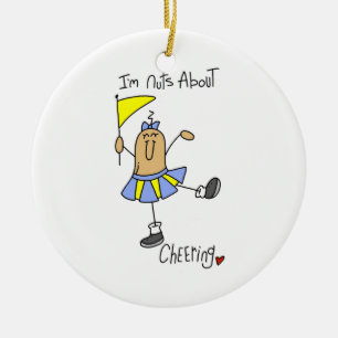 Nuts About Cheering T-shirts and Gifts Ceramic Ornament