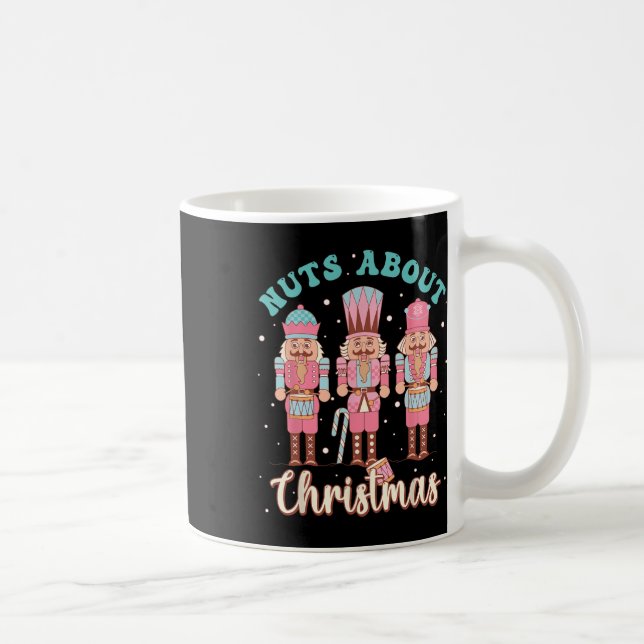 Nuts About Christmas Fun Pastel Christmas Nutcrack Coffee Mug (Right)
