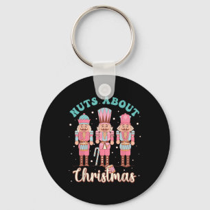 Nuts About Christmas Fun Pastel Christmas Nutcrack Keychain