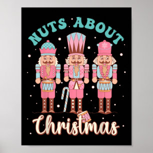 Nuts About Christmas Fun Pastel Christmas Nutcrack Poster