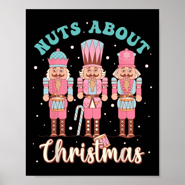 Nuts About Christmas Fun Pastel Christmas Nutcrack Poster (Front)