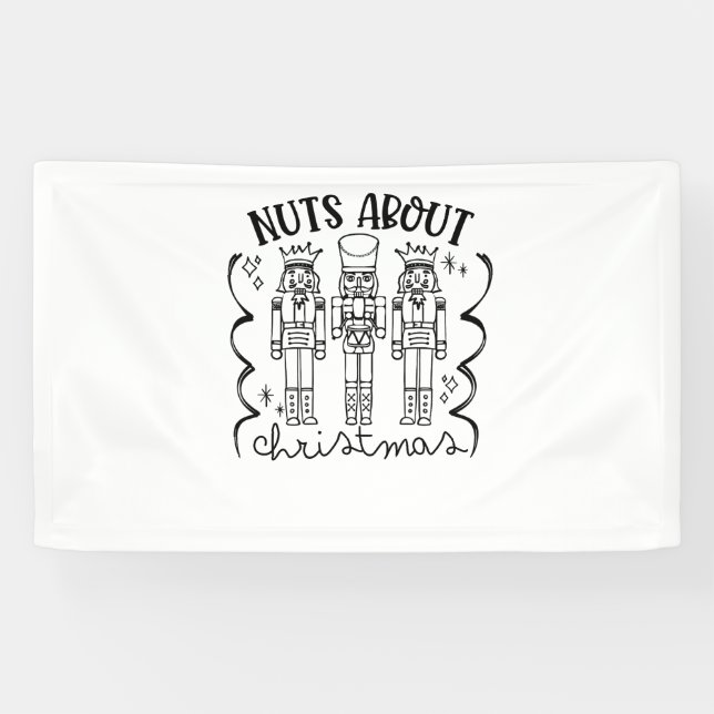 Nuts About Christmas Funny Christmas Nutcracker  Banner (Horizontal)