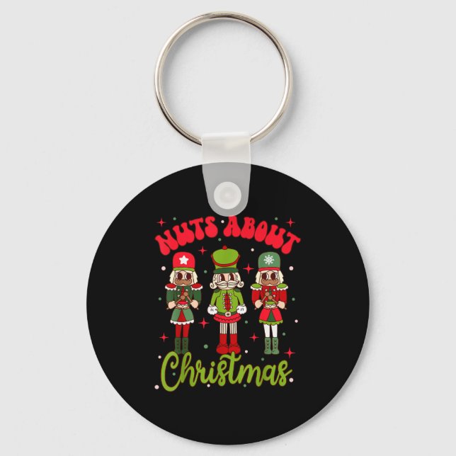Nuts About Christmas Groovy Christmas Nutcracker S Keychain (Front)