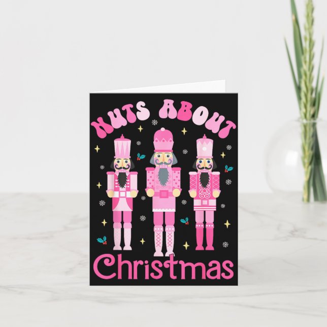 Nuts About Christmas Nutcracker Funny Christmas  Card (Front)
