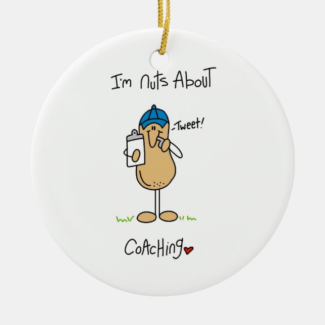 Nuts About Coaching T-shirts and Gifts Ceramic Ornament (Front)