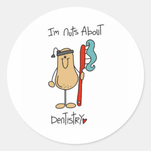 Nuts About Dentistry Classic Round Sticker