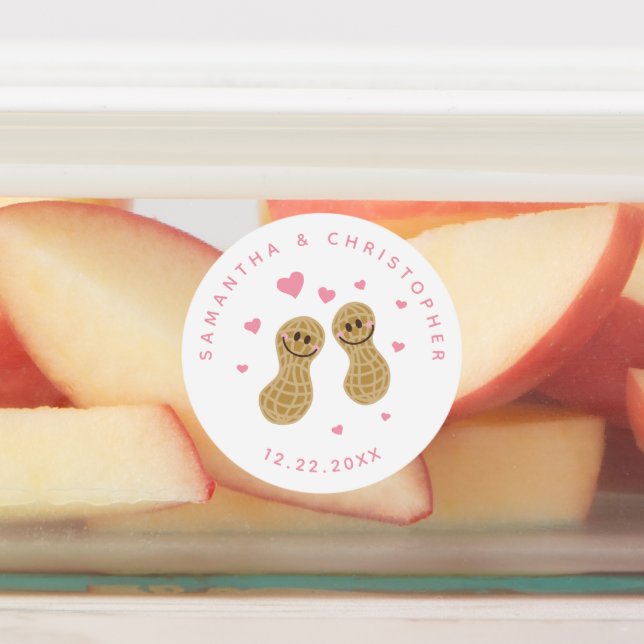 Nuts About Each Other Elegant Pink Wedding Favours (Affixed)