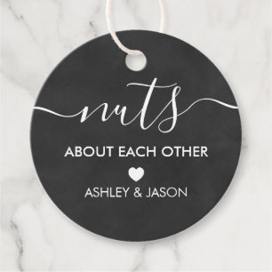 Nuts about Each Other Tags, Wedding Chalkboard Favour Tags