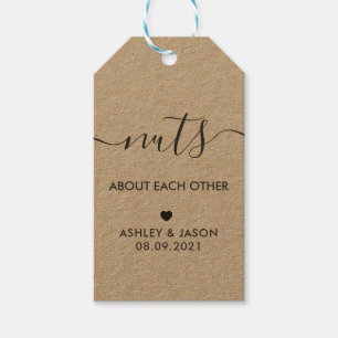 Nuts about Each Other Tags, Wedding Tag, Kraft Gift Tags