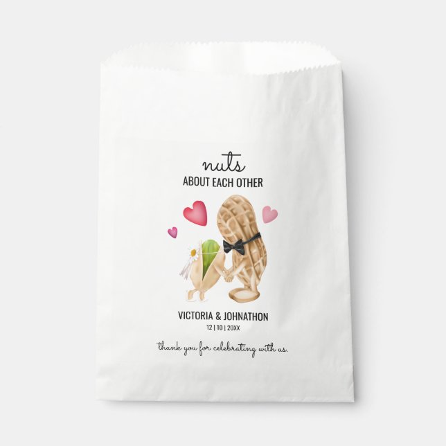 Nuts About Each Other Thank You | Wedding Treat Favour Bag (Front)