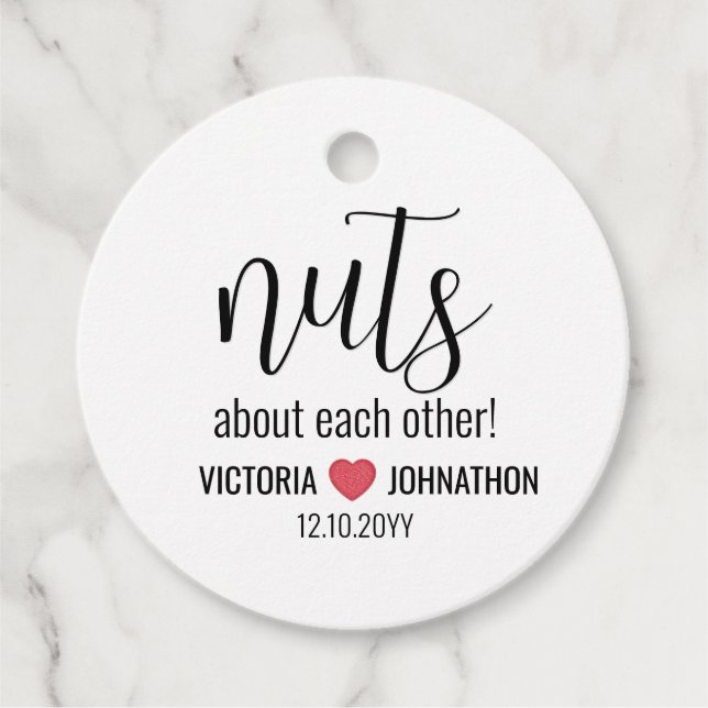 Nuts About Each Wedding Favour Tags (Front)