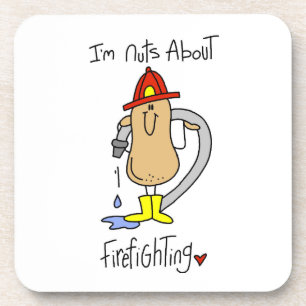 Nuts About Firefghting T-shirts and Gifts Coaster