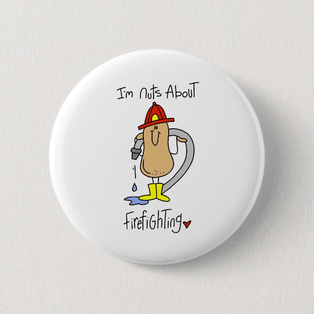 Nuts About Firefighting 2 Inch Round Button (Front)