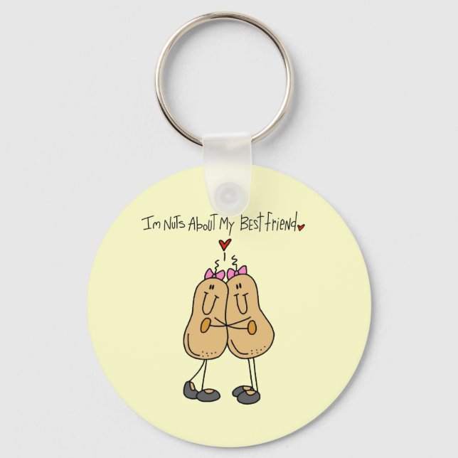 Nuts About My Best Friend T-shirts and Gifts Keychain (Front)
