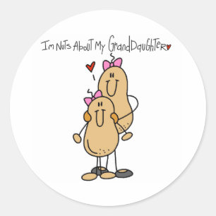 Nuts About My Granddaughter Classic Round Sticker