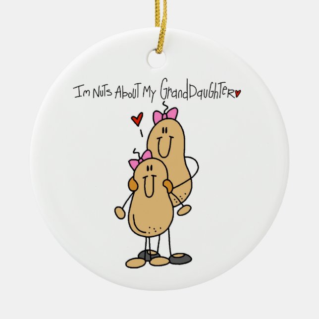 Nuts About My Granddaughter T-shirts and Gifts Ceramic Ornament (Front)