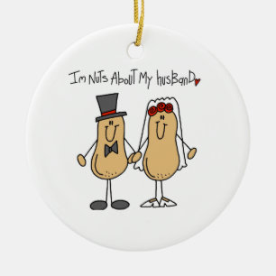 Nuts About My Husband T-shirts and Gifts Ceramic Ornament