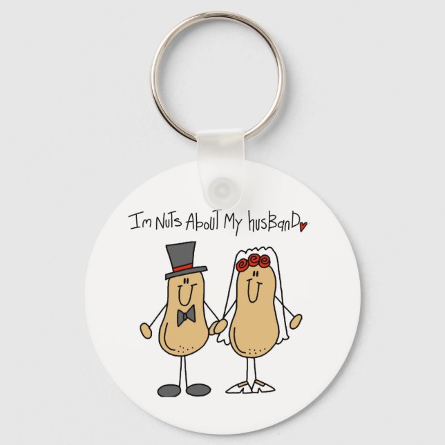 Nuts About My Husband T-shirts and Gifts Keychain (Front)