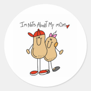 Nuts About My Mom-Son Classic Round Sticker