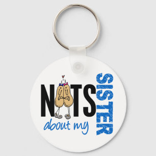 Nuts About My Sister 1 BLUE Keychain