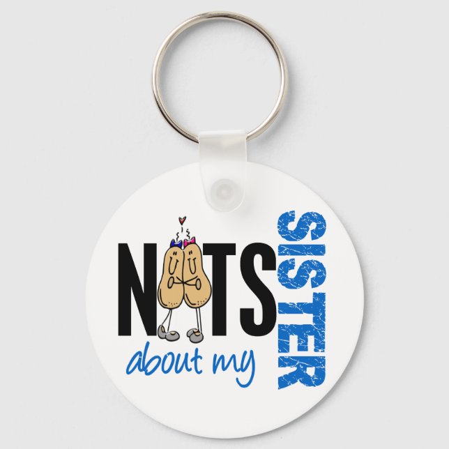Nuts About My Sister 1 BLUE Keychain (Front)