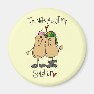 Nuts About My Soldier T-shirts and Gifts Magnet