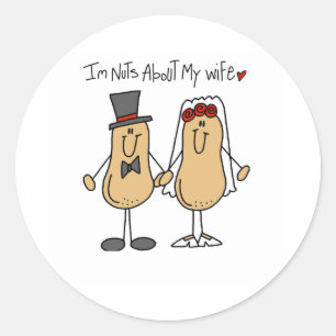 Nuts About My Wife Classic Round Sticker