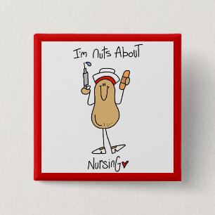 Nuts About Nursing T-shirts and Gifts 2 Inch Square Button