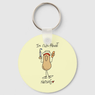 Nuts About Nursing T-shirts and Gifts Keychain