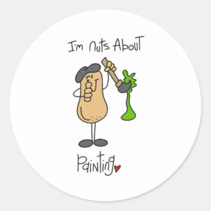 Nuts About Painting Classic Round Sticker
